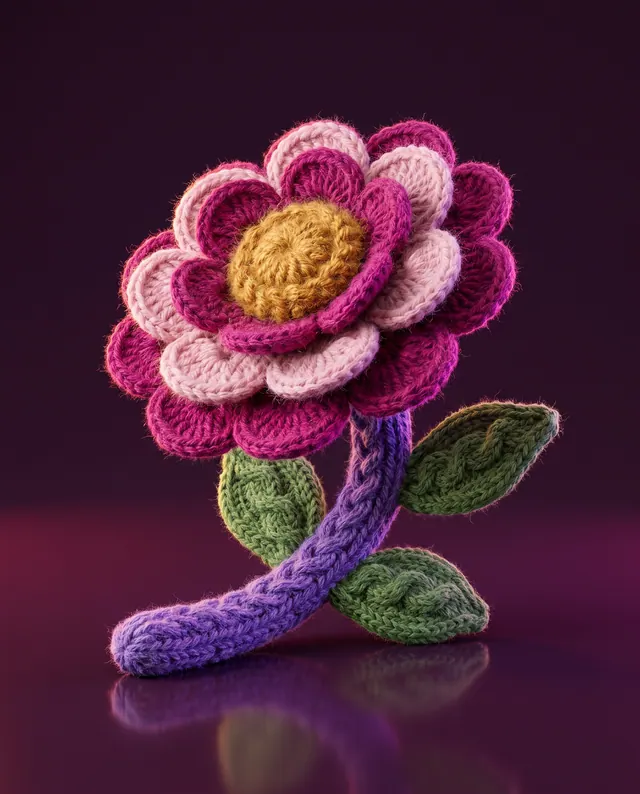 A flower crocheted from wool