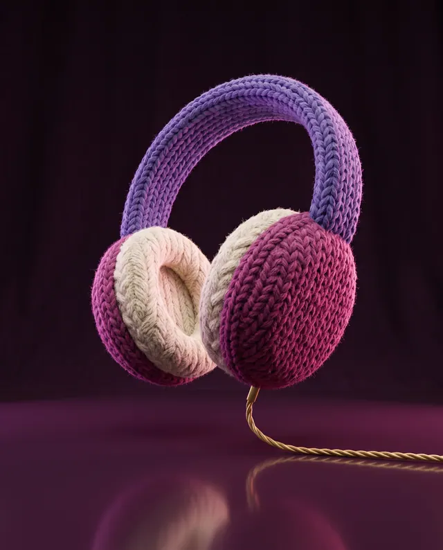 Knitted over-ear headphones