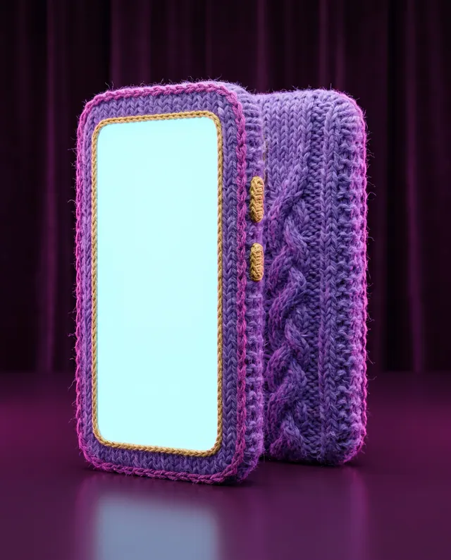 A phone knitted from wool