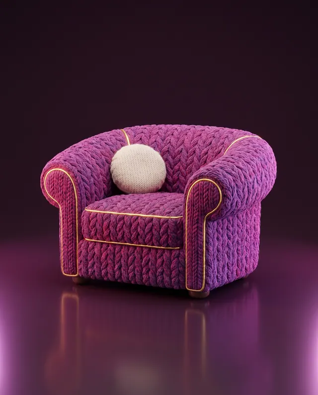 A knitted armchair