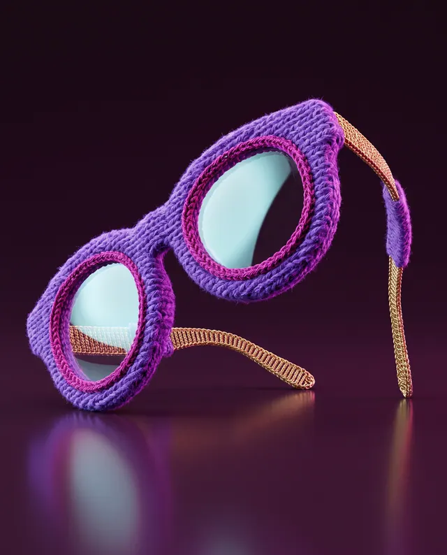 Eyeglasses knitted from wool